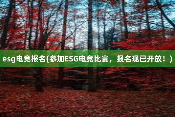 esg电竞报名(参加ESG电竞比赛，报名现已开放！)