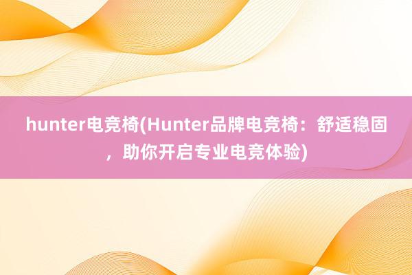 hunter电竞椅(Hunter品牌电竞椅：舒适稳固，助你开启专业电竞体验)