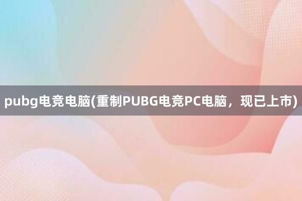 pubg电竞电脑(重制PUBG电竞PC电脑，现已上市)