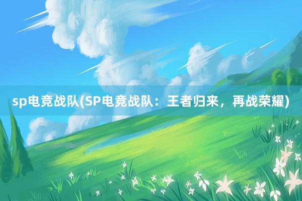 sp电竞战队(SP电竞战队：王者归来，再战荣耀)