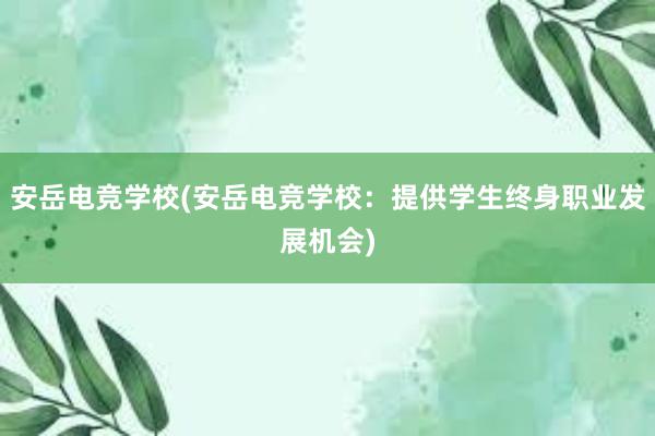 安岳电竞学校(安岳电竞学校：提供学生终身职业发展机会)