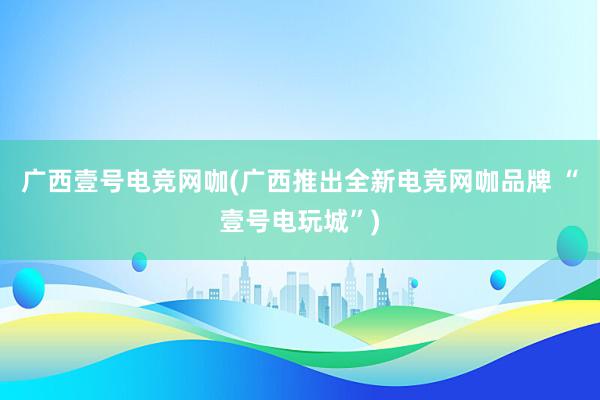 广西壹号电竞网咖(广西推出全新电竞网咖品牌 “壹号电玩城”)