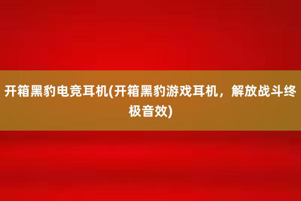 开箱黑豹电竞耳机(开箱黑豹游戏耳机，解放战斗终极音效)