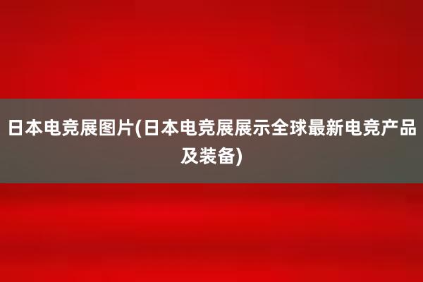 日本电竞展图片(日本电竞展展示全球最新电竞产品及装备)