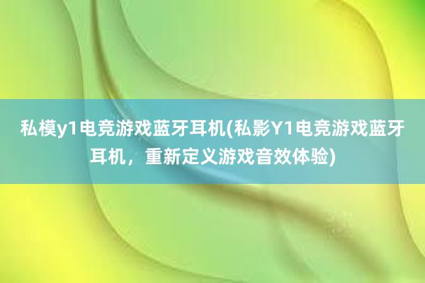 私模y1电竞游戏蓝牙耳机(私影Y1电竞游戏蓝牙耳机，重新定义游戏音效体验)