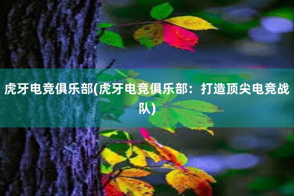 虎牙电竞俱乐部(虎牙电竞俱乐部：打造顶尖电竞战队)