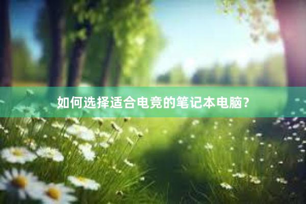 如何选择适合电竞的笔记本电脑？