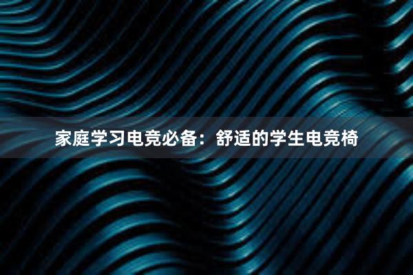 家庭学习电竞必备：舒适的学生电竞椅