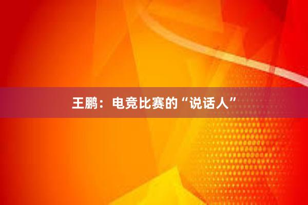 王鹏：电竞比赛的“说话人”